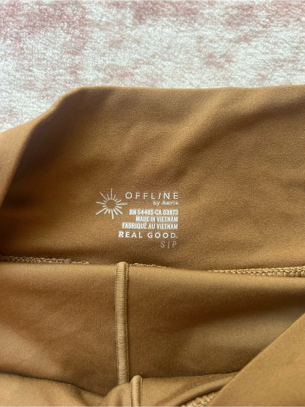 aerie Brown Pleated Skater Skirt with White Trim
